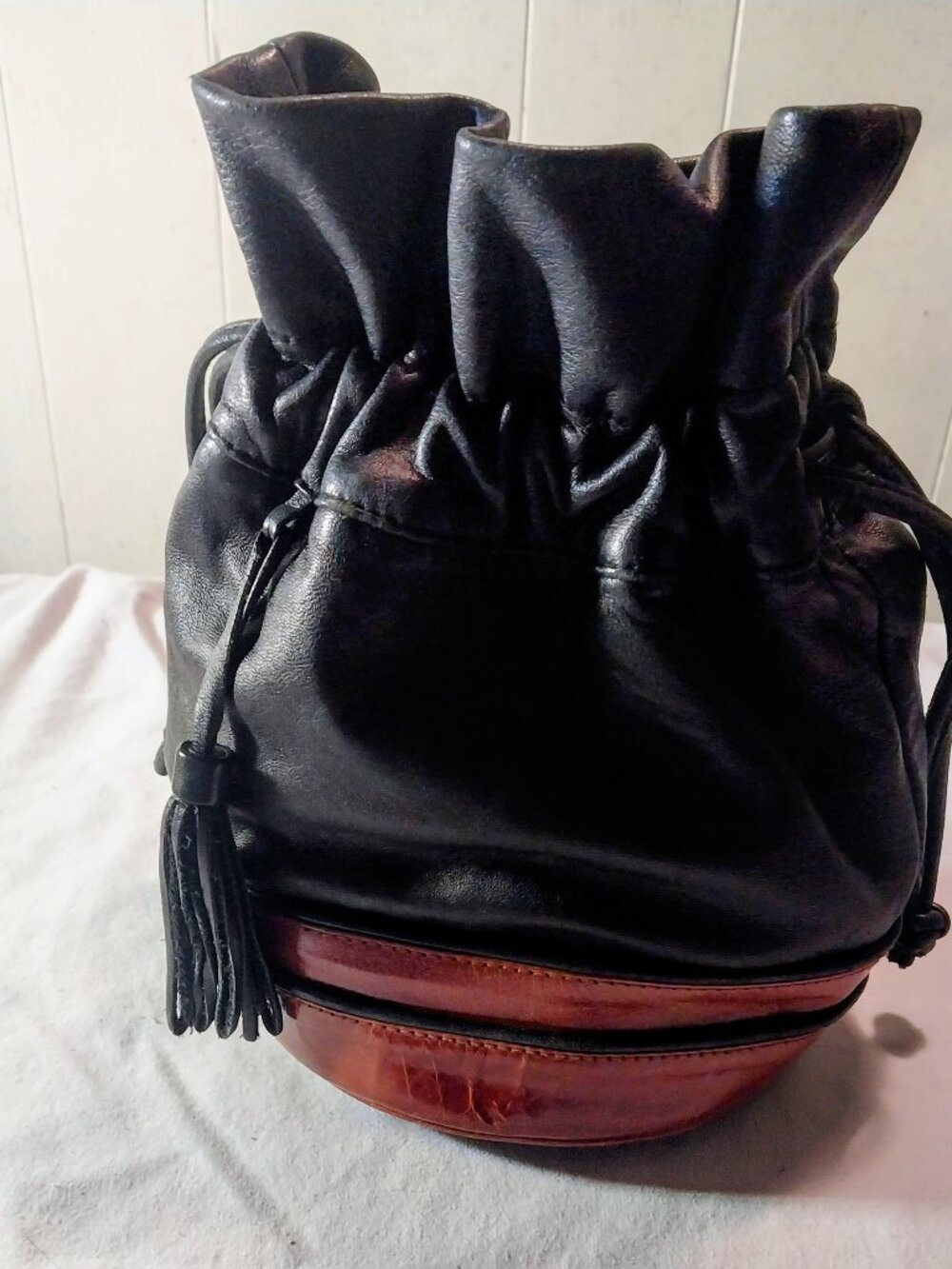Vintage Portofino Collection Leather Bucket Bag